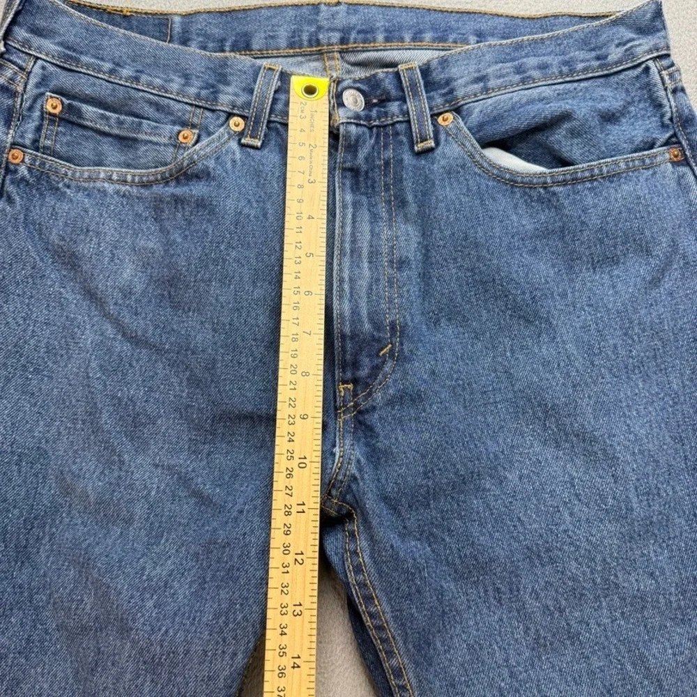 Levis 505 Jeans Regular Fit 34x34 (FIT 34x33) Blue Denim Straight Leg Casual